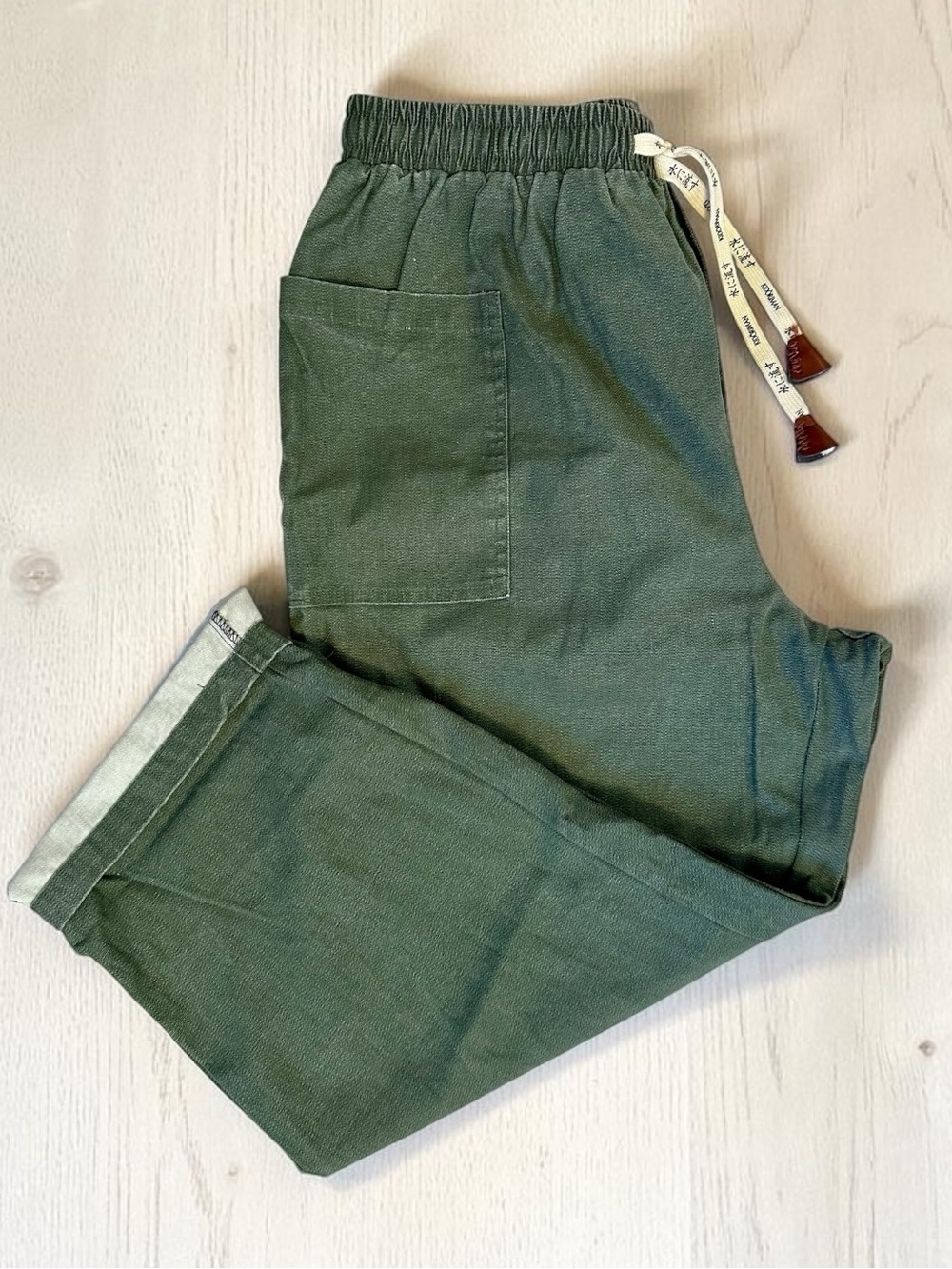 Kidoriman Olive Green Pants with Patch Pocket Size XL